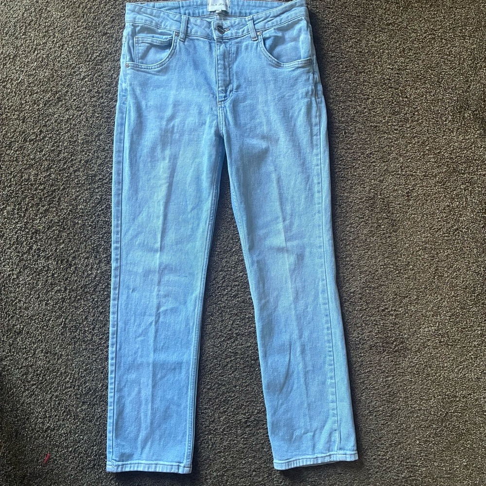 Lola Jeans Denver Straight Cut In Dusty Sky, Size 30